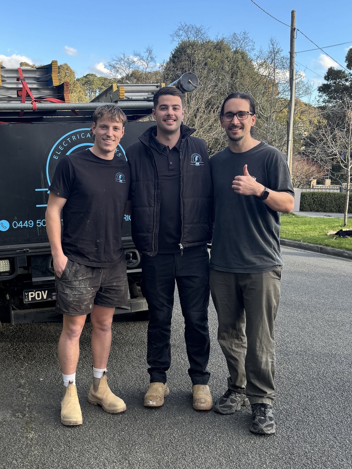 Tim with the 22 Electrical Works crew on site in Melbourne's east