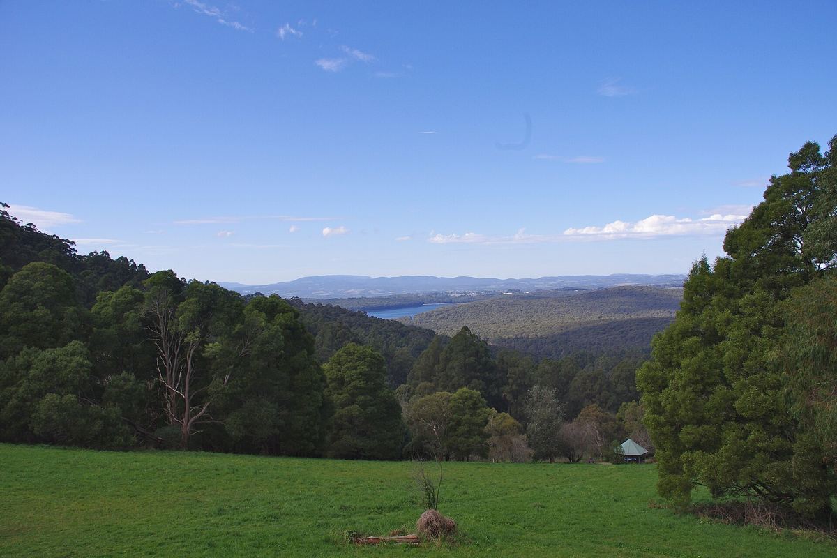 View from Kalorama in the Dandenong Ranges looking out over the Silvan Reservoir