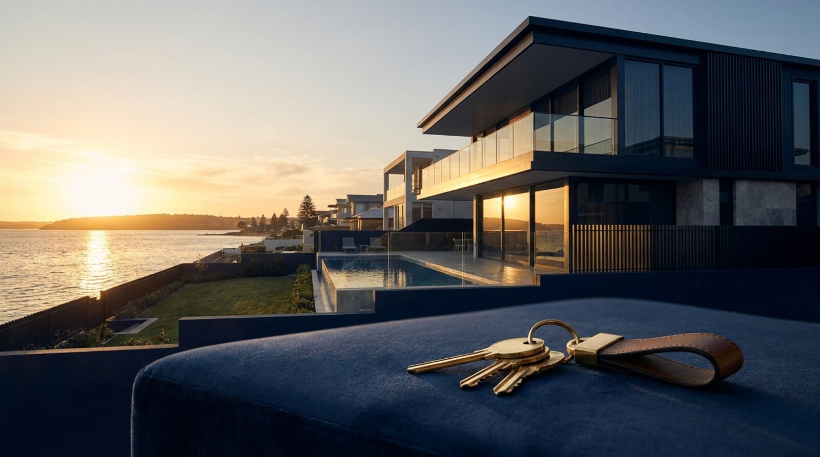 A modern Australian residential property at dusk representing Baumann Property investment advisory
