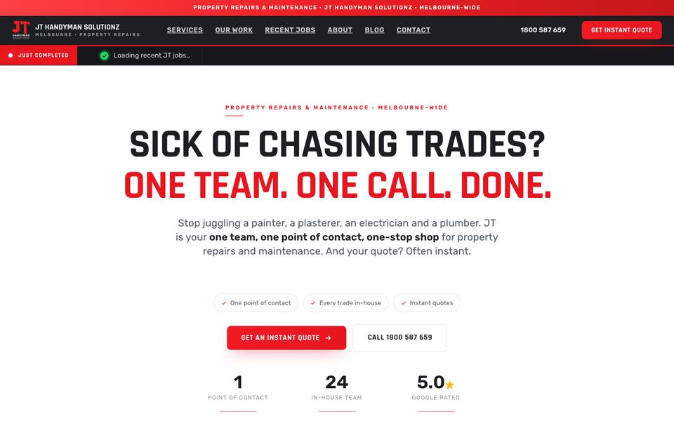 JT Handyman Solutionz website