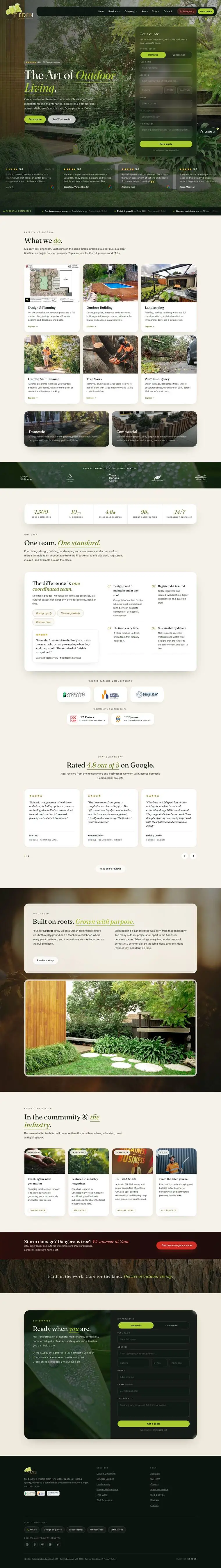 Eden Building & Landscaping website built by Scalus