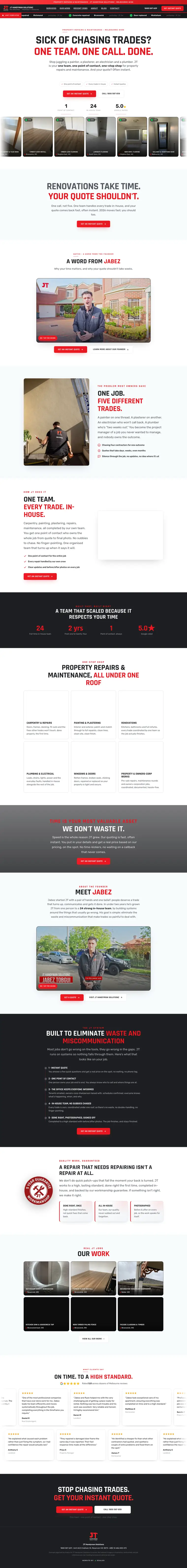 JT Handyman Solutionz website built by Scalus