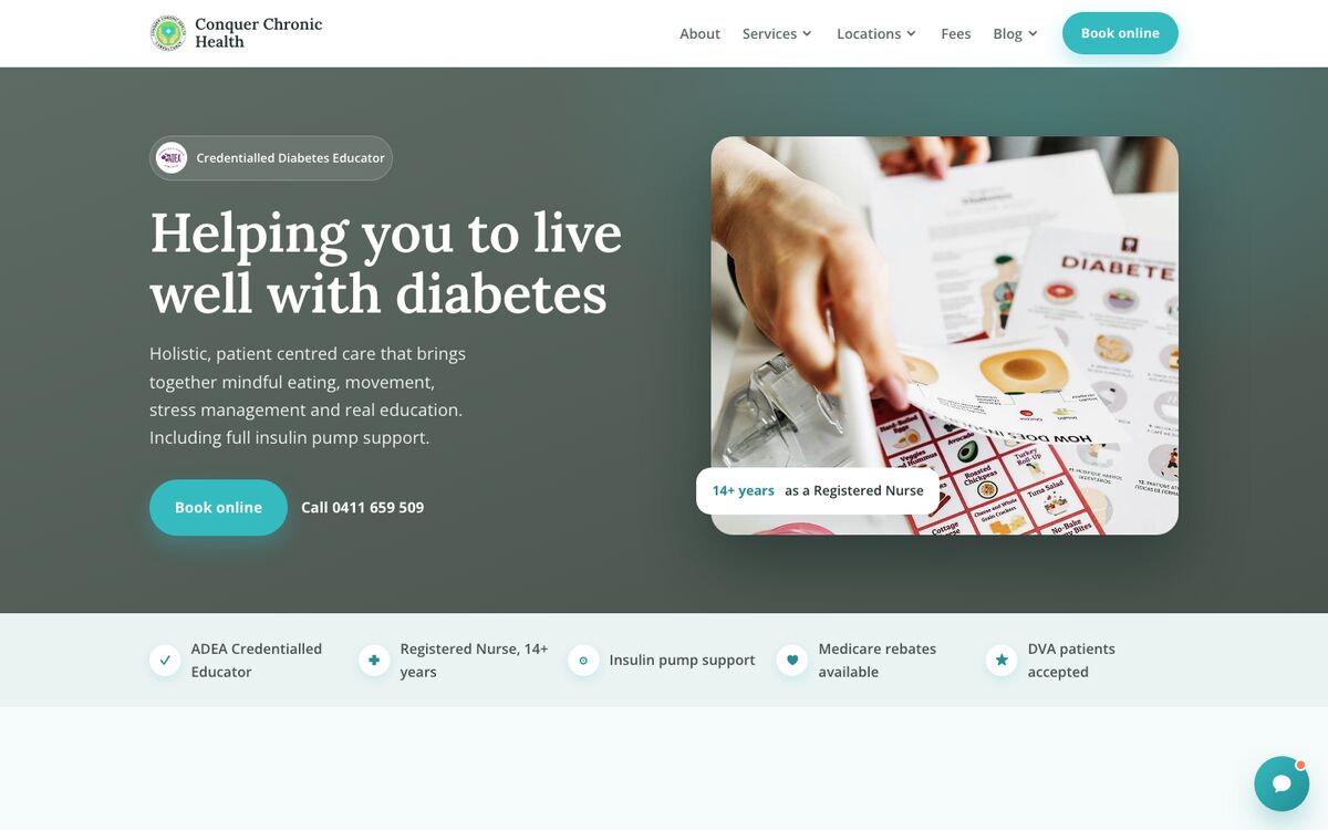 The Conquer Chronic Health website, built by Scalus
