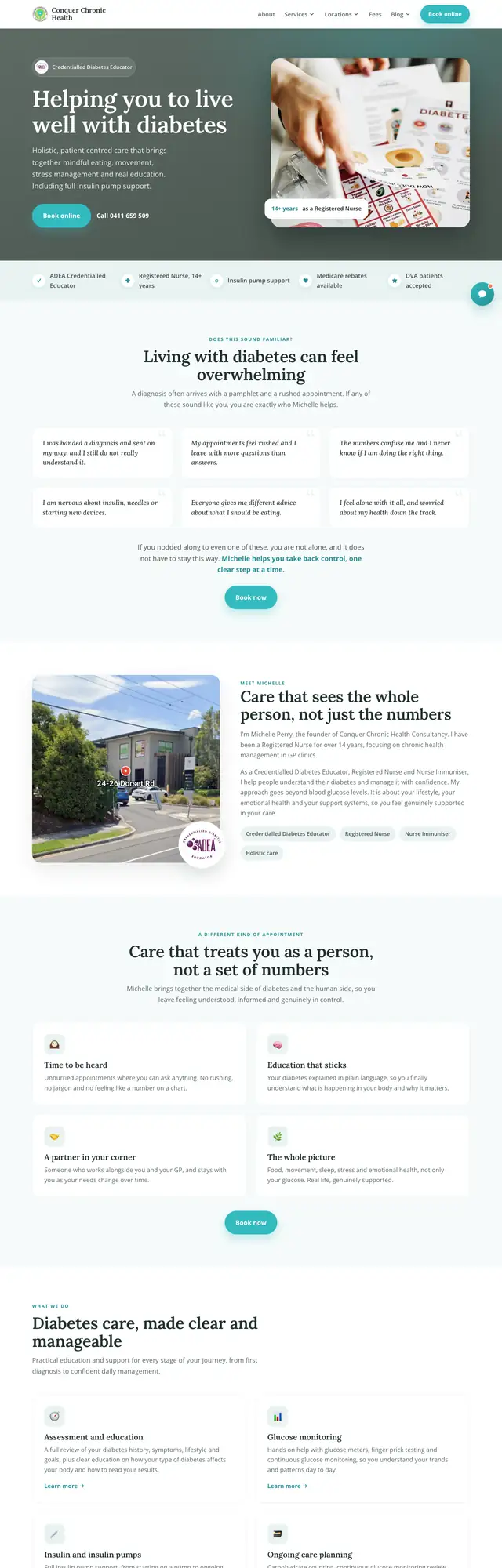 The Conquer Chronic Health website, built by Scalus