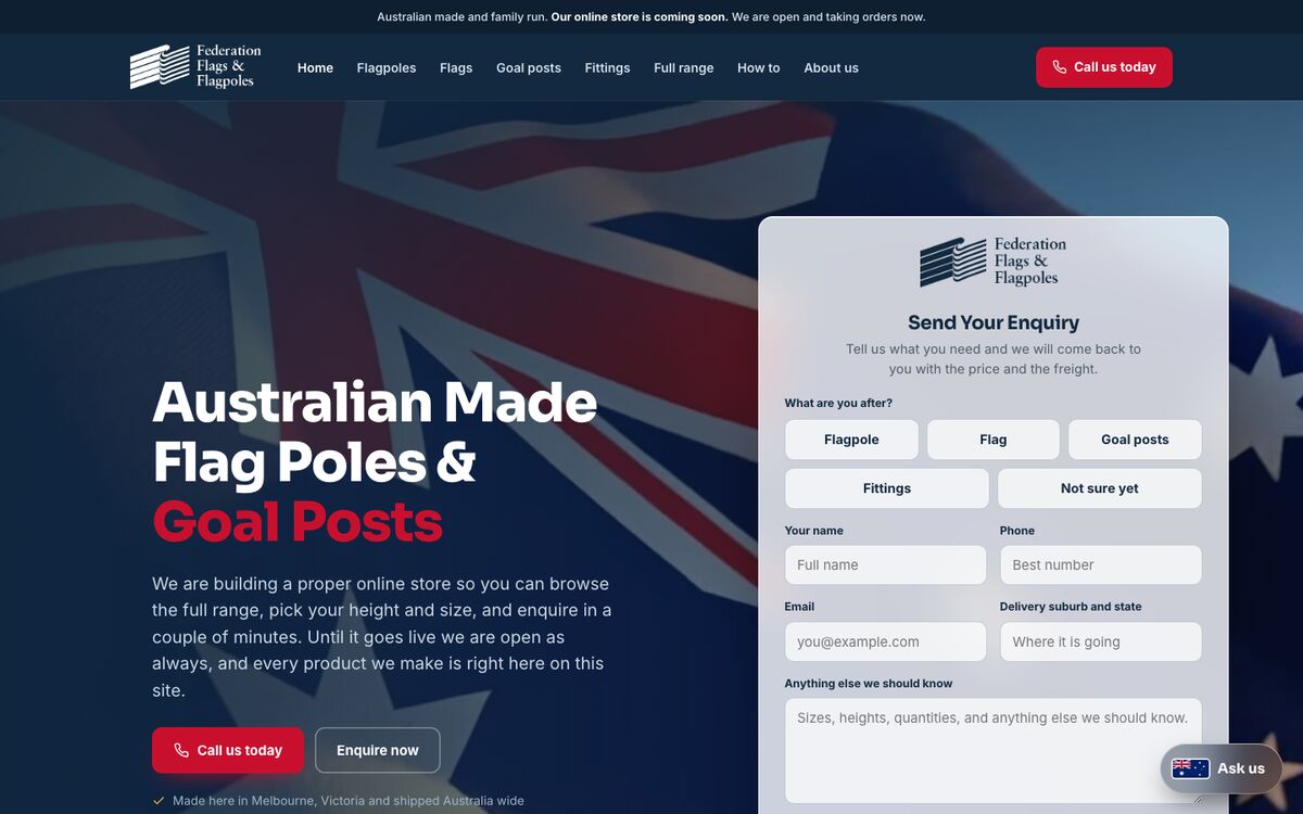 The Federation Flags website, built by Scalus