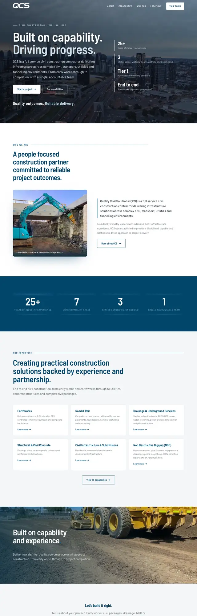 The Quality Civil Solutions website, built by Scalus