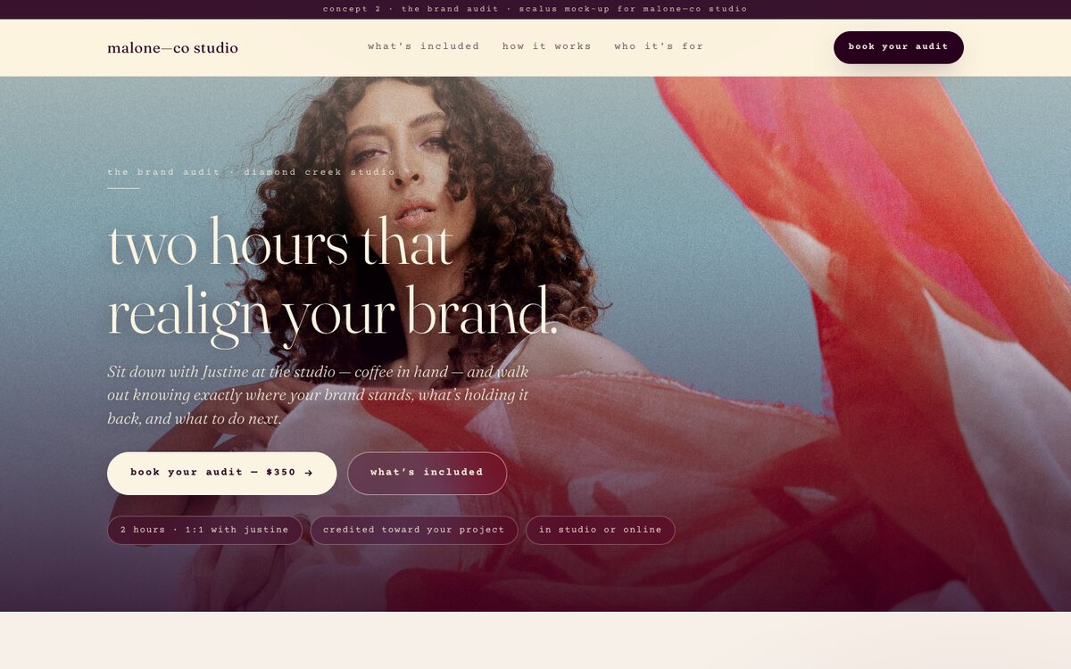 Malone Co Studio branding studio website built by Scalus
