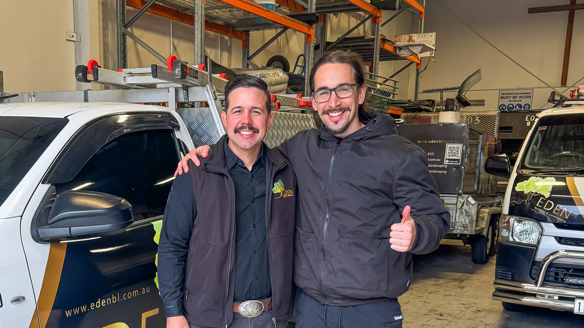 Tim McCartney with Ed from Eden Building and Landscaping