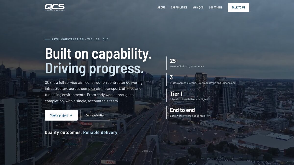 The Quality Civil Solutions website built by Scalus